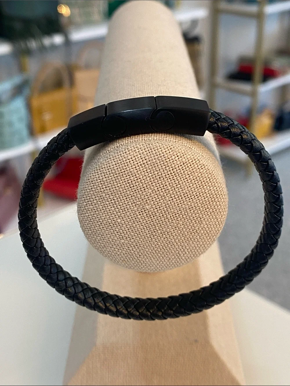 Forge & Foundry Black Braided Leather Bracelet